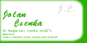 jolan csenka business card